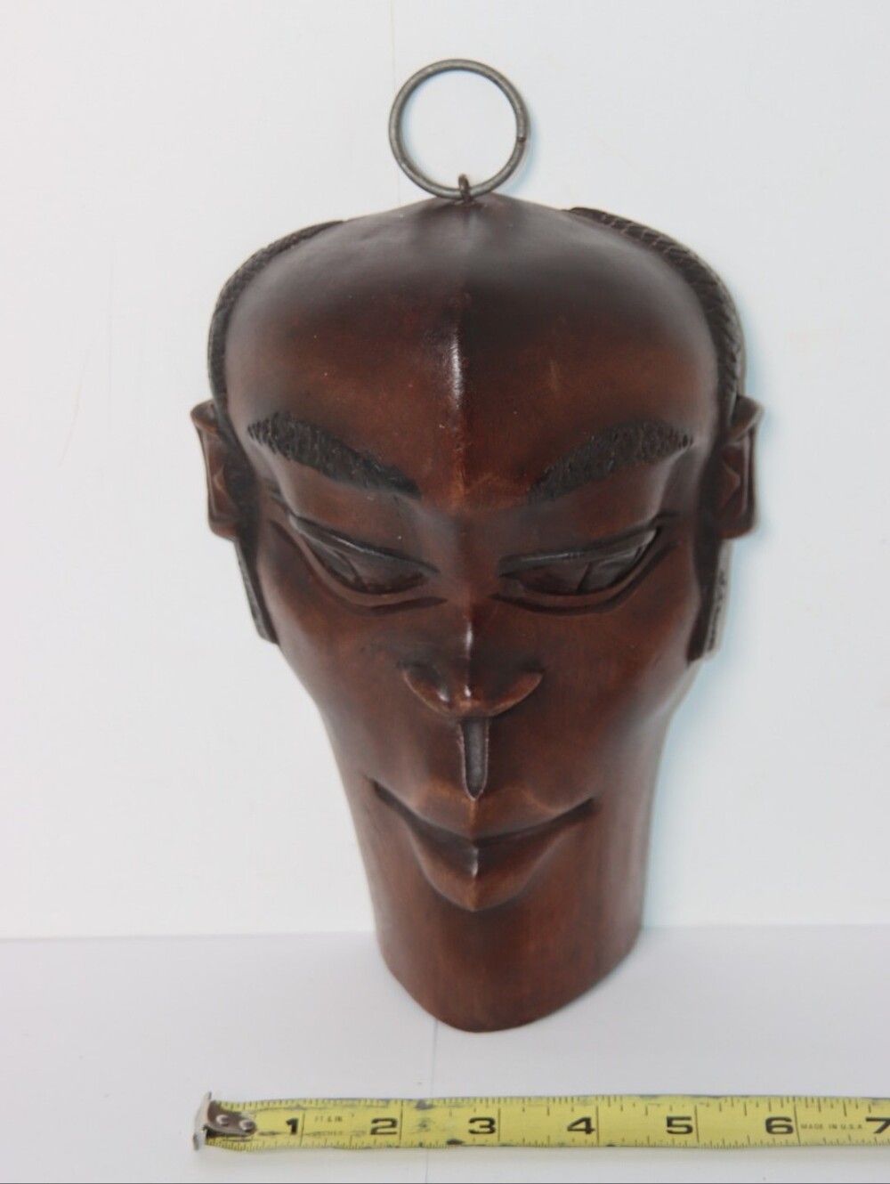 Handcrafted Brown Wooden Mask, Wall Decor